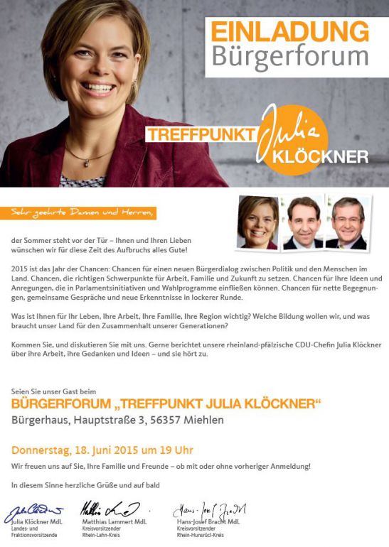 Einladung J Kloeckner